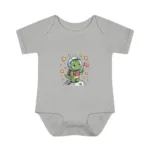 Cartoon Dino Short Sleeve Baby Bodysuit – Cute Space Explorer Outfit - Image 6