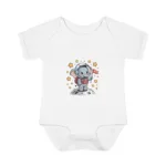Cartoon Elephant Short Sleeve Baby Bodysuit – Cute Astronaut Costume - Image 3