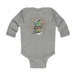 Cartoon Dino Long Sleeve Baby Bodysuit – Cute Space Explorer Outfit - Image 4