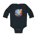 Thumbs Up Boo Long Sleeve Baby Bodysuit | Rabbit Skins 4411 - Image 3