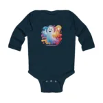 Thumbs Up Boo Long Sleeve Baby Bodysuit | Rabbit Skins 4411 - Image 4