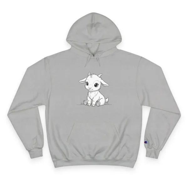 Cute Goat Champion Hoodie | Cozy Sweatshirt for Animal Lovers, Gift for Birthdays, Pet Owners, Farm Themed Apparel, Kids Sweatshirt