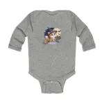 Cartoon Cat Long Sleeve Baby Bodysuit – Cute Witch Halloween Outfit - Image 2
