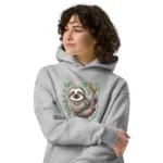 Cute Smiling Sloth Oversized Mom Hoodie I AS Colour 5161 - Image 11