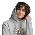 Cute Smiling Sloth Oversized Mom Hoodie I AS Colour 5161 - Image 12