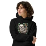 Cute Smiling Sloth Oversized Mom Hoodie I AS Colour 5161 - Image 2
