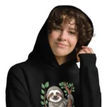Cute Smiling Sloth Oversized Mom Hoodie I AS Colour 5161 - Image 3