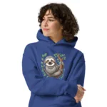 Cute Smiling Sloth Oversized Mom Hoodie I AS Colour 5161 - Image 8
