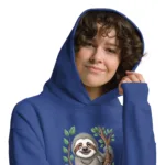 Cute Smiling Sloth Oversized Mom Hoodie I AS Colour 5161 - Image 9