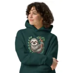 Cute Smiling Sloth Oversized Mom Hoodie I AS Colour 5161 - Image 5