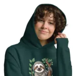 Cute Smiling Sloth Oversized Mom Hoodie I AS Colour 5161 - Image 6