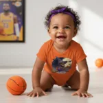Cartoon Lebron James Basketball Player Long Sleeve Baby Bodysuit – Adorable Halloween Outfit for Babies