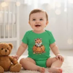 Cute Fox Short Sleeve Baby Bodysuit – Adorable Halloween Outfit for Babies
