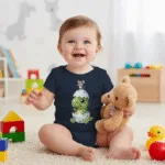 Cute Dinosaur Short Sleeve Baby Bodysuit – Adorable Dino and Chick Friendship Infant Outfit - Image 2