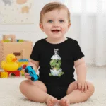 Cute Dinosaur Short Sleeve Baby Bodysuit – Adorable Dino and Chick Friendship Infant Outfit - Image 6