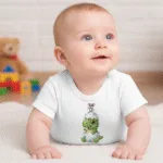 Cute Dinosaur Short Sleeve Baby Bodysuit – Adorable Dino and Chick Friendship Infant Outfit - Image 4