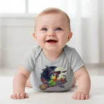 Cartoon Parrot Short Sleeve Baby Bodysuit – Cute Witch Halloween Outfit - Image 3