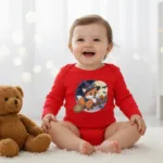 Cartoon Fox Long Sleeve Baby Bodysuit – Cute Witch Halloween Outfit