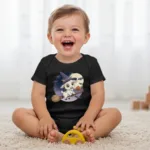 Cartoon Goat Short Sleeve Baby Bodysuit – Cute Witch Halloween Outfit