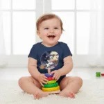 Cartoon Cow Short Sleeve Baby Bodysuit – Cute Witch Halloween Outfit