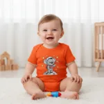 Cartoon Koala Short Sleeve Baby Bodysuit – Cute Space Explorer Outfit