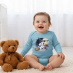 Cartoon Poddle Long Sleeve Baby Bodysuit – Cute Witch Halloween Outfit