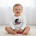 Cartoon Superman Long Sleeve Baby Bodysuit – Cute Witch Halloween Outfit