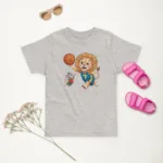 Lion & Mouse Playing Basketball Toddler Jersey T-Shirt | Rabbit Skins 3321