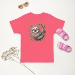 Cute Smiling Sloth Toddler Jersey T-Shirt | Rabbit Skins 3321 - Image 3