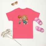 Lion & Mouse Playing Basketball Toddler Jersey T-Shirt | Rabbit Skins 3321 - Image 5