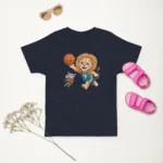 Lion & Mouse Playing Basketball Toddler Jersey T-Shirt | Rabbit Skins 3321 - Image 4
