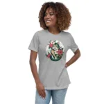 Tropical Floral Cat Mom Relaxed T-Shirt | Bella + Canvas 6400 - Image 10