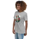 Tropical Floral Cat Mom Relaxed T-Shirt | Bella + Canvas 6400 - Image 11