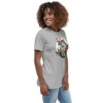 Tropical Floral Cat Mom Relaxed T-Shirt | Bella + Canvas 6400 - Image 12