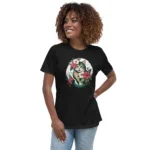Tropical Floral Cat Mom Relaxed T-Shirt | Bella + Canvas 6400 - Image 4