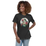 Tropical Floral Cat Mom Relaxed T-Shirt | Bella + Canvas 6400 - Image 7