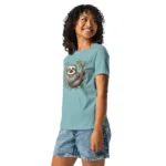 Cute Smiling Sloth Mom T-Shirt | Bella + Canvas 6400 - Image 13