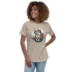 Tropical Floral Cat Mom Relaxed T-Shirt | Bella + Canvas 6400 - Image 13