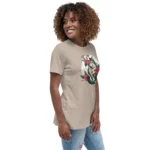 Tropical Floral Cat Mom Relaxed T-Shirt | Bella + Canvas 6400 - Image 15
