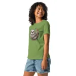 Cute Smiling Sloth Mom T-Shirt | Bella + Canvas 6400 - Image 11