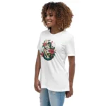 Tropical Floral Cat Mom Relaxed T-Shirt | Bella + Canvas 6400 - Image 17