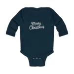Merry Christmas Infant Long Sleeve Bodysuit – Holiday Baby Onesie - Image 3