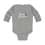 Merry Christmas Infant Long Sleeve Bodysuit – Holiday Baby Onesie