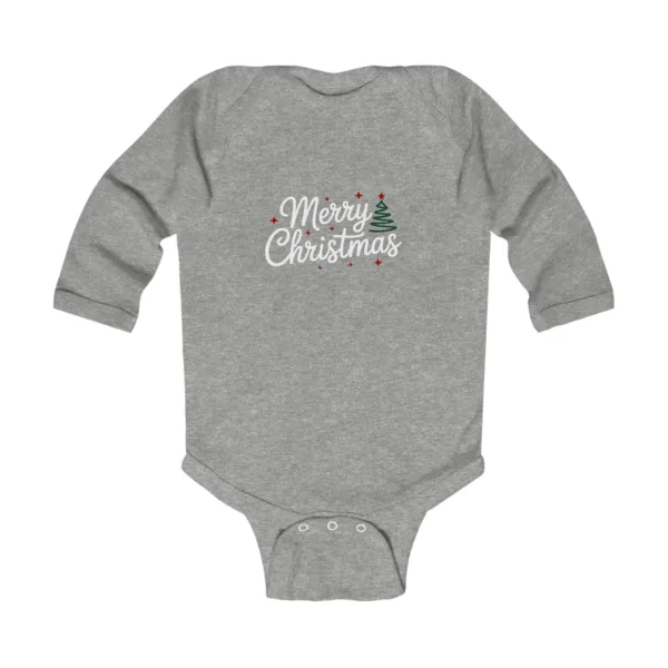 Merry Christmas Infant Long Sleeve Bodysuit – Holiday Baby Onesie